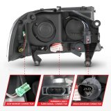 ANZO 97-04 Dodge Dakota/Durango Crystal headlight Set w/ Light Bar Black Housing thumbnail 4
