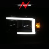 ANZO 97-04 Dodge Dakota/Durango Crystal headlight Set w/ Light Bar Black Housing thumbnail 6