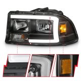 ANZO 97-04 Dodge Dakota/Durango Crystal headlight Set w/ Light Bar Black Housing thumbnail 8