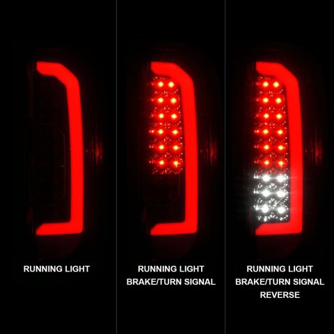 ANZO 15-21 Chevrolet Colorado Full LED Tail Lights w/ Red Lightbar Black Housing Smoke Lens thumbnail 3