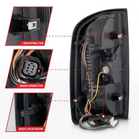 ANZO 15-21 Chevrolet Colorado Full LED Tail Lights w/ Red Lightbar Black Housing Smoke Lens thumbnail 4