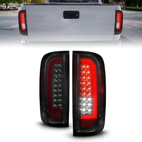 ANZO 15-21 Chevrolet Colorado Full LED Tail Lights w/ Red Lightbar Black Housing Smoke Lens thumbnail 8