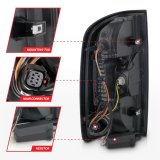 ANZO 15-21 GMC Canyon Full LED Tail Lights w/ Red Lightbar Black Housing Smoke Lens thumbnail 1