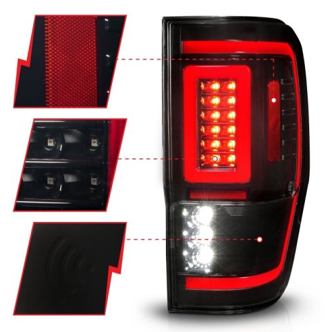 ANZO 19-22 Ford Ranger Full LED Taillights w/ Lightbar Sequential Signal Black Housing/Smoke Lens thumbnail 9