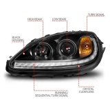 ANZO 05-13 Chevrolet Corvette Projector Headlights w/switchback & Sequential LED - Black Amber thumbnail 4