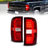 ANZO 14-18 GMC Sierra 1500 LED Taillights Red/Clear thumbnail 3