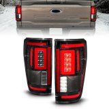 ANZO 21-23 Ford F-150 LED Taillights Seq. Signal w/BLIS Cover - Black (For Factory Halogen ONLY) thumbnail 2