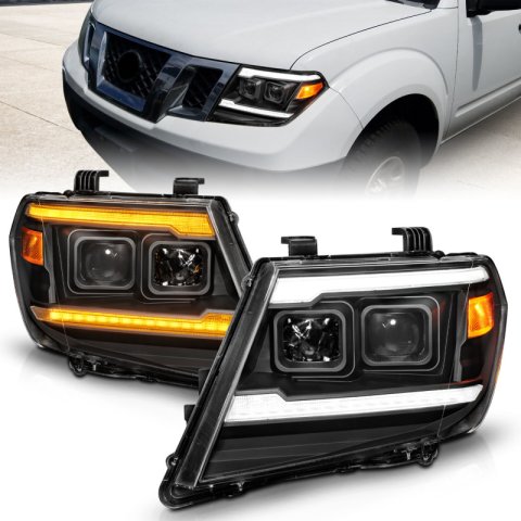 ANZO 09-20 Nissan Frontier Black Projector Plank Style DRL w/ Switchback & Sequential LED DRL thumbnail 1