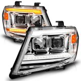 ANZO 09-20 Nissan Frontier Chrome Projector Plank Style DRL w/ Switchback & Sequential LED DRL thumbnail 6