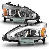 ANZO 13-15 Nissan Altima (w/o Factory HID Bulbs) Projector Headlights - w/ Light Bar Chrome Housing thumbnail 5