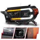ANZO 10-13 Toyota 4Runner Projector Headlights - Black thumbnail 2
