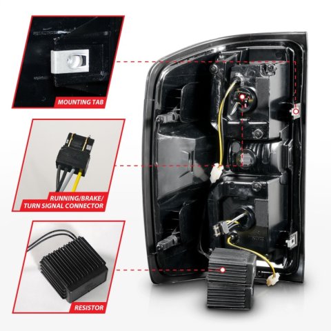 ANZO 15-19 Chevrolet Silverado 2500 HD/3500 HD LED Taillight w/ Sequential Black Housing/Clear Lens thumbnail 7