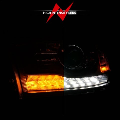 ANZO 09-18 Dodge Ram 1500/2500/3500 LED Plank Style Headlights Switchback + Sequential - Matte Black thumbnail 3