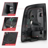 ANZO 09-18 Dodge Ram 1500 Full LED Taillights w/ Sequential Black Housing/Clear Lens thumbnail 8