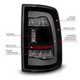 ANZO 09-18 Dodge Ram 1500 Sequential LED Taillights Smoke Black thumbnail 5