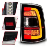 ANZO 09-18 Dodge Ram 1500 Sequential LED Taillights Black w/Switchback Amber Signal thumbnail 1
