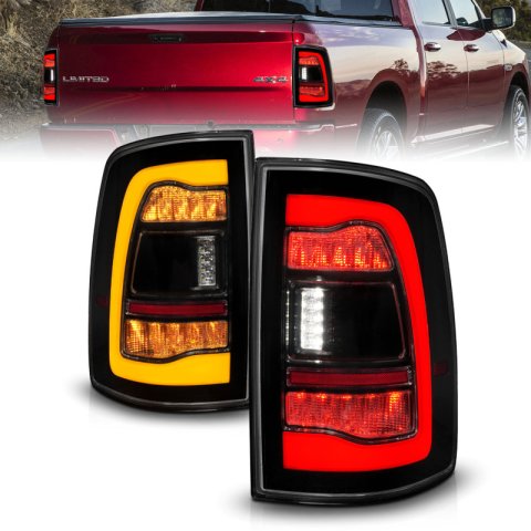 ANZO 09-18 Dodge Ram 1500 Sequential LED Taillights Smoke Black w/Switchback Amber Signal thumbnail 3