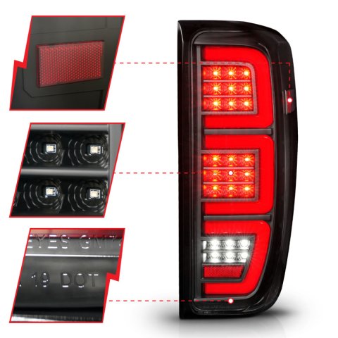 ANZO 19-23 GMC Sierra 1500/2500HD/3500HD Black Replacement Full LED Bar Tail Light thumbnail 3