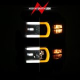 ANZO 14-15 Chevy Silverado 1500 Black Dual Switchback+Sequential LED Tube Sq. Projector Headlights thumbnail 7