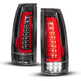 ANZO 88-99 Chevy/GMC C/K1500/2500/3500 Full LED Light Tube Taillights Black Housing Clear Lens thumbnail 1