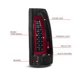 ANZO 88-99 Chevy/GMC C/K1500/2500/3500 Full LED Light Tube Taillights Black Housing Smoke Lens thumbnail 6