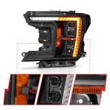 ANZO 18-20 Ford F-150 (w/Factory Halogen) Z-Series Full LED Proj Headlights Init/SeqSig - Pair thumbnail 4