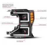 ANZO 20-22 Ford Super Duty (Halogen) Z-Series Full LED Proj Headlights SeqSig - Driver Side ONLY thumbnail 6