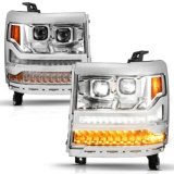 ANZO 16-18 Chevy Silverado 1500 (Factory HID Models ONLY) Full LED Proj Headlights Chrome - Pair thumbnail 5