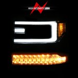 ANZO 16-18 Chevy Silverado1500 (Factory HID Models) LED Prj Light Bar Style Headlights Chrome - Pair thumbnail 2