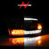 ANZO 09-19 Dodge RAM 1500 / 10-18 2500/3500 LED Proj Headlights SeqSig Black - Pair thumbnail 3