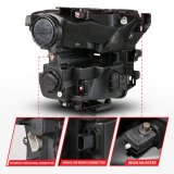 ANZO 15-17 Ford F-150 (Factory Halogen Model ONLY) Full LED Proj Headlights Init/SeqSig Black- Pair thumbnail 6
