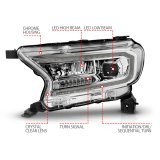 ANZO 19-23 Ford Ranger (Factory Halogen Models) Full LED Proj Headlights DRL/SeqSig Chrome - Pair thumbnail 3