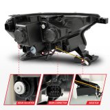ANZO 19-23 Ford Ranger (Factory Halogen Models) Full LED Proj Headlights DRL/SeqSig Chrome - Pair thumbnail 6