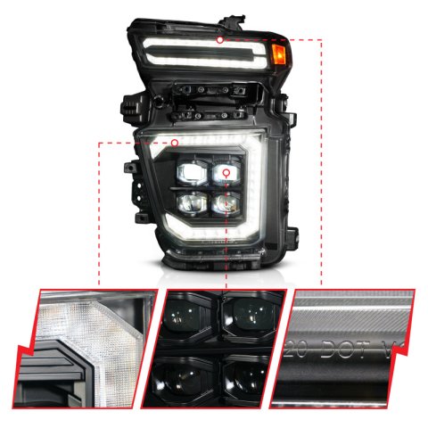 ANZO Z-Series 20-23 Chevy Silverado 2500/3500 Z-Series Full LED Proj Headlights Black - Driver Side thumbnail 8