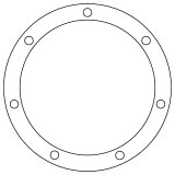 Cometic Ford 8BA/8CM Flathead V8 24 Bolt .031 inch Fiber Oil Pan Clean Out Gasket thumbnail 1