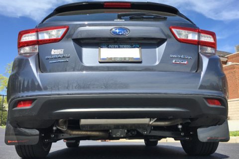 Rally Armor 17-23 Subaru Impreza 4D/5D Black UR Mud Flap w/Grey Logo thumbnail 2