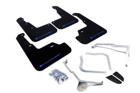 Rally Armor 15-21 Subaru WRX/STI Black UR Mud Flap w/Light Blue Logo thumbnail 1
