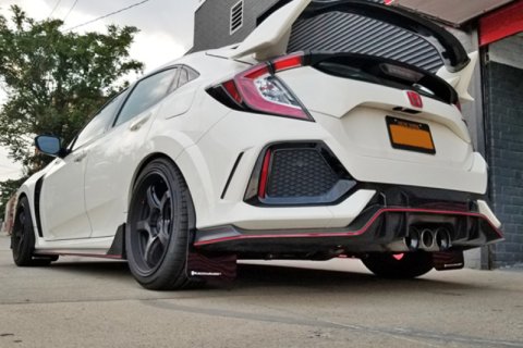 Rally Armor 17-22 Honda Civic Type R Black UR Mud Flap w/Dark Grey Logo thumbnail 4