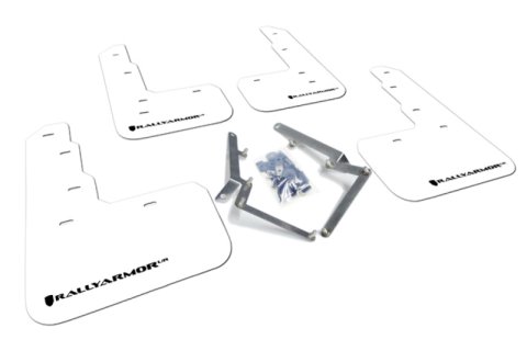 Rally Armor 17-22 Honda Civic Type R White UR Mud Flap w/Black Logo