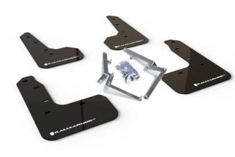 Rally Armor 17-21 Honda Civic Sport/Sport Touring Black UR Mud Flap w/White Logo thumbnail 1