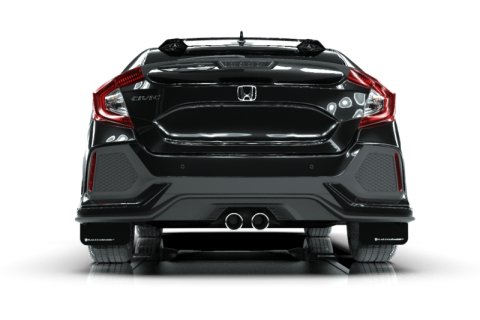 Rally Armor 17-21 Honda Civic Sport/Sport Touring Black UR Mud Flap w/White Logo thumbnail 3