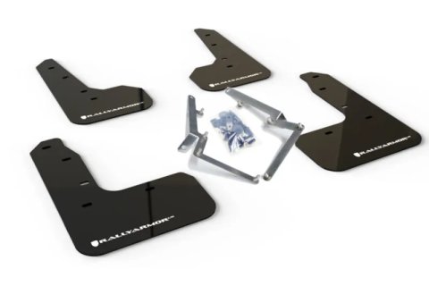 Rally Armor 17-21 Honda Civic Sport/Sport Touring Black UR Mud Flap w/White Logo thumbnail 4