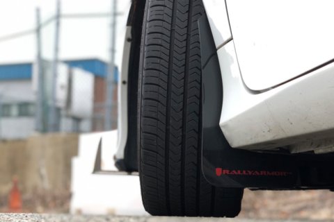 Rally Armor 16-21 Honda Civic Si Black UR Mud Flap w/Red Logo thumbnail 6