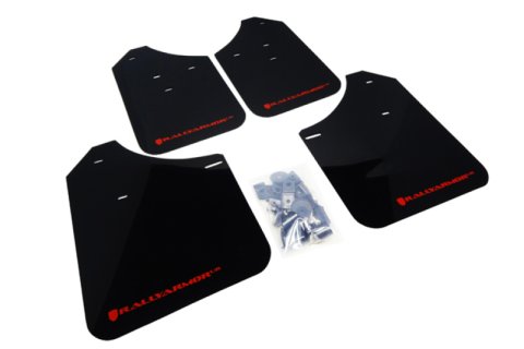 Rally Armor 02-07 Subaru WRX/STI/RS/2.5i (Wagons Req. Mod.) Black UR Mud Flap w/Red Logo thumbnail 3