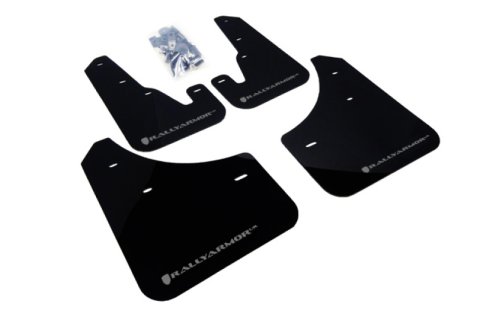 Rally Armor 04-09 Mazda3/Speed3 Black UR Mud Flap w/ Silver Logo thumbnail 1