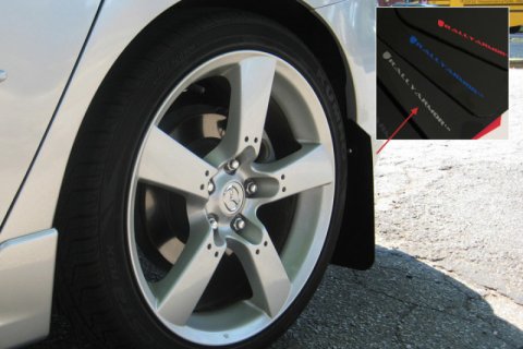 Rally Armor 04-09 Mazda3/Speed3 Black UR Mud Flap w/ Silver Logo thumbnail 2