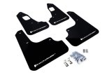Rally Armor 08-17 Mitsubishi EVO X Black UR Mud Flap w/ White Logo thumbnail 1