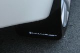 Rally Armor 08-17 Mitsubishi EVO X Black UR Mud Flap w/ White Logo thumbnail 2