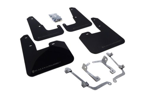Rally Armor 08-11 Subaru STI (Hatch Only) / 11-14 WRX (Hatch Only) Black UR Mud Flap w/Grey Logo thumbnail 1