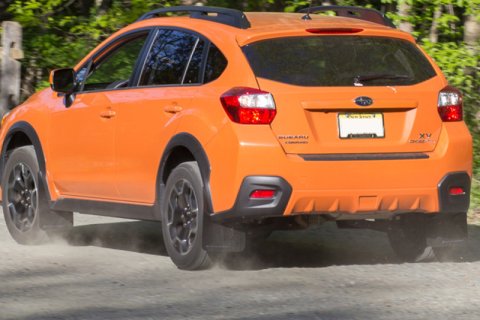 Rally Armor 13-17 Subaru Crosstrek XV Black UR Mud Flap w/Red Logo thumbnail 1